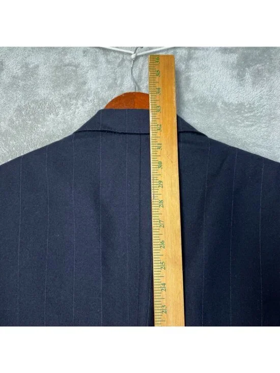 Vtg Polo By Ralph Lauren Men's 42R Double-Breasted Navy Pinstripe Suit JCK113 - Picture 9 of 16